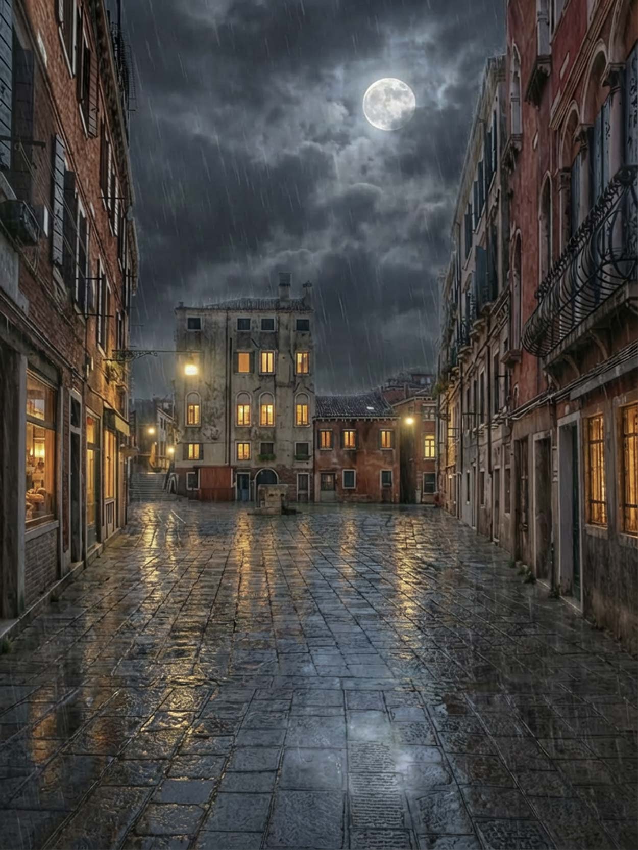 Das Gold auf dem nassen Stein