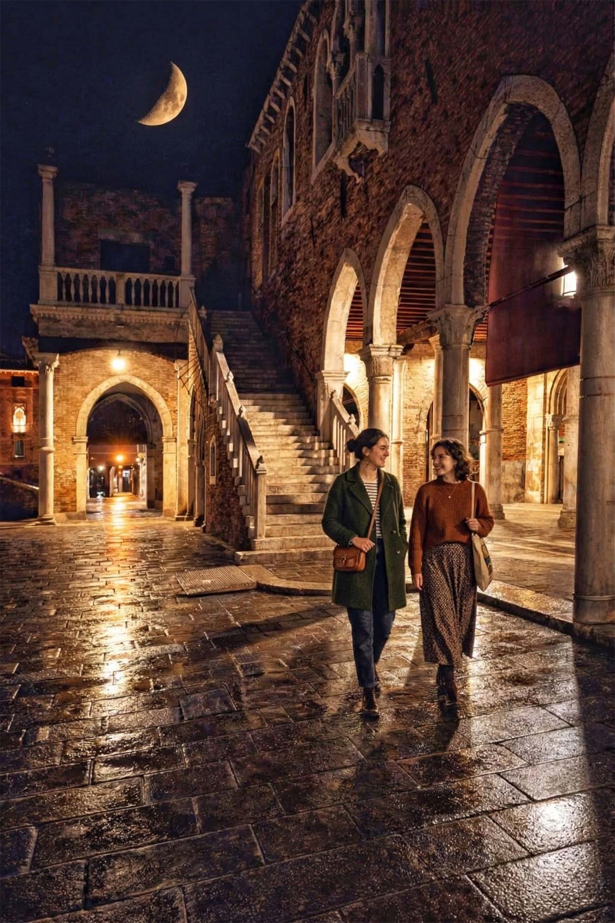 Gold auf nassem Stein